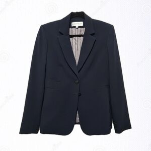 Jones New York Blue Tailored Blazer with Notched Lapels